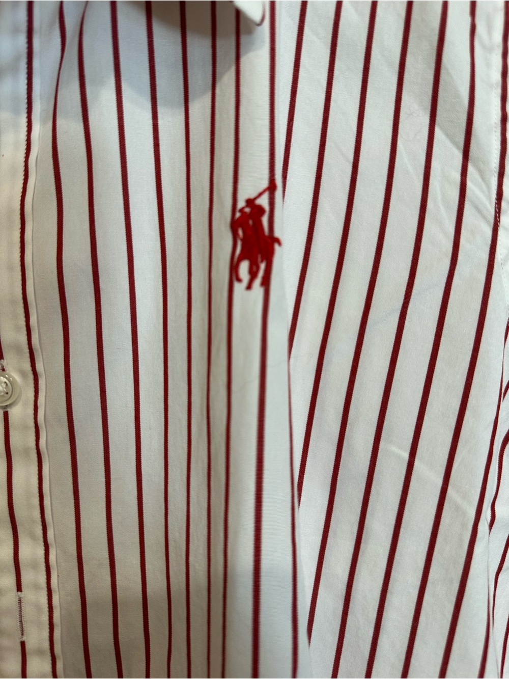 Ralph Lauren Women’s Blouse with Red and White Stripes—Size 10 - Picture 3 of 7